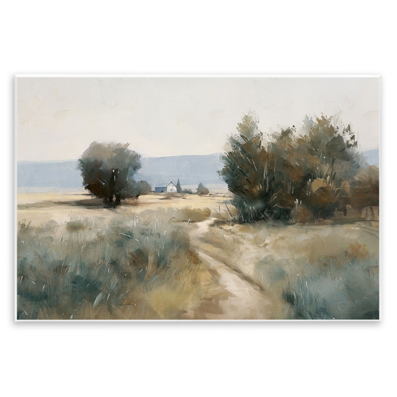 Winding Path to Distant Barn Wall Plaque, design by Nina Blue, 10" H x 15" W