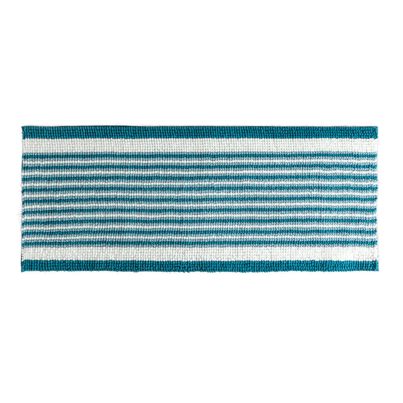 Momence Non-Slip Bath Rug, Turquoise, 24" W x 60" L