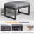 Set Of 2 26" All-Weather Aluminum Patio Ottomans Footrests With Thick Gray Cushions-708677938