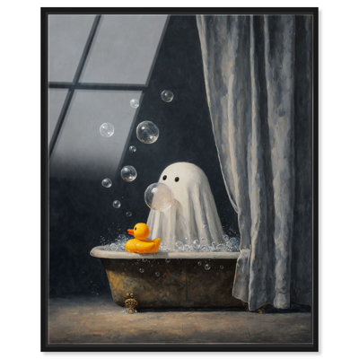 "Bubble Boo", reproduction murale encadrée par Art Remedy, cadre noir, 30 x 36