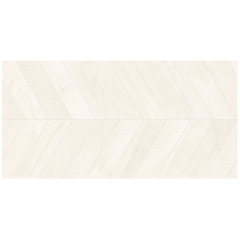 Auburn Chevron 24 in. x 48 in. Matte Porcelain Floor and Wall Tile (15.49 Sq. Ft. / Case), White