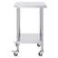 Table de travail en acier inoxydable 24 x 24 x 38 pouces, avec 4 roulettes, 3 niveaux de hauteur réglables, table de travail robuste pour la préparation des aliments pour restaurant de cuisine commerciale, argent-129355158