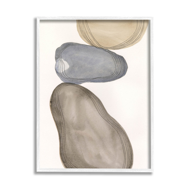 Art moderne, estampe numérique par Laura Marr, H 20 po x l 16 po x P 1,5 po, Giclée encadrée blanc bord de mer