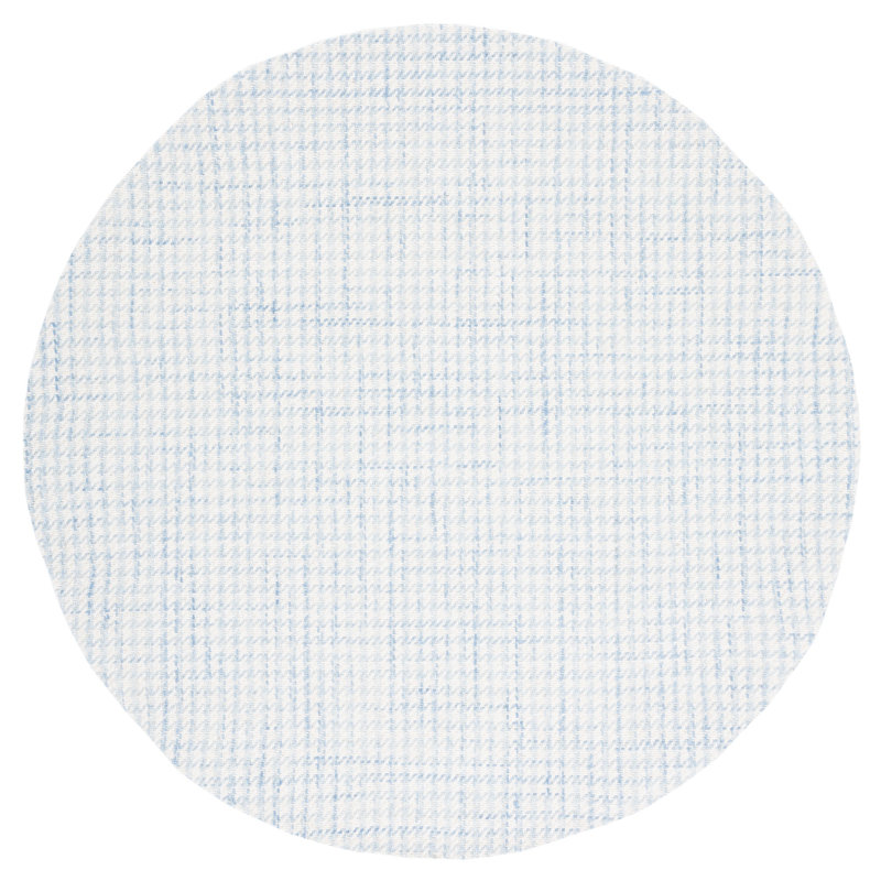 Earie Hand Woven Wool And Cotton Houndstooth Rug, Round 6'