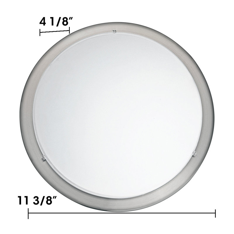 Plafonnier encastré 1 lumière Prue, H 4,38 po x l 14,57 po x P 14,57 po, Nickel mat