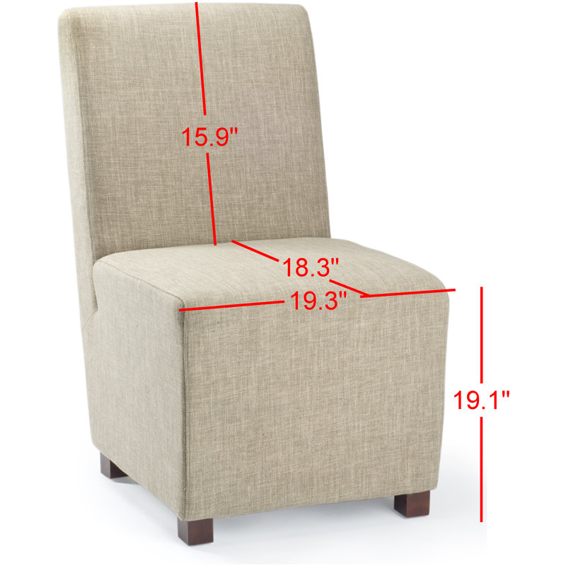 Chaise d'appoint rembourrée Rabbia, Olive Beige Linen