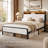 Upholstered Queen Bed Frame With Led Headboard-128988062