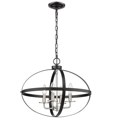 4 - Light Dimmable Globe Chandelier
