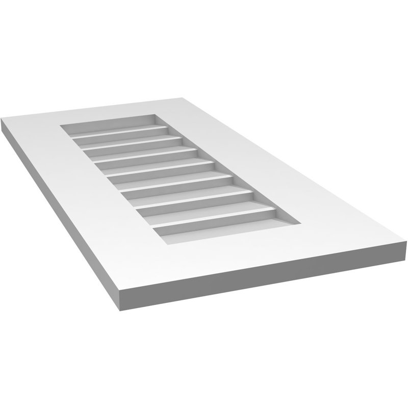 Vent à pignon rectangulaire en uréthane non-fonctionnel, H 28 po x l 14 po x P 1 po