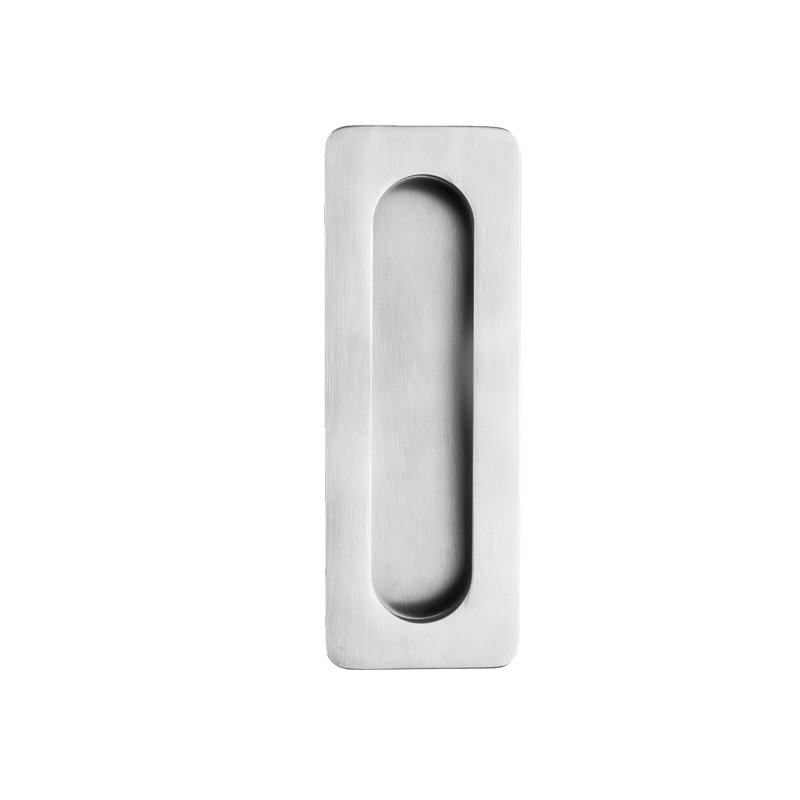Plaque à tirer ovale, Acier inoxydable satiné, H 5,9 po x l 2,13 po x P 1 po