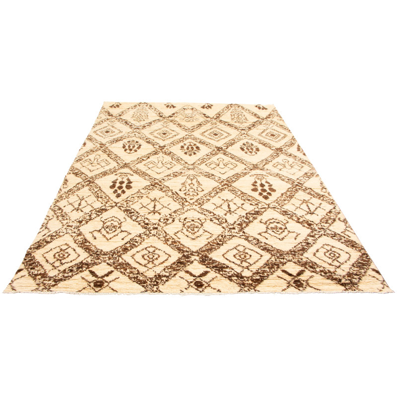 Tapis décoratif en laine noué à la main de conception unique 9 pi 8 po x 13 pi 10 po Aurelus noué à la main