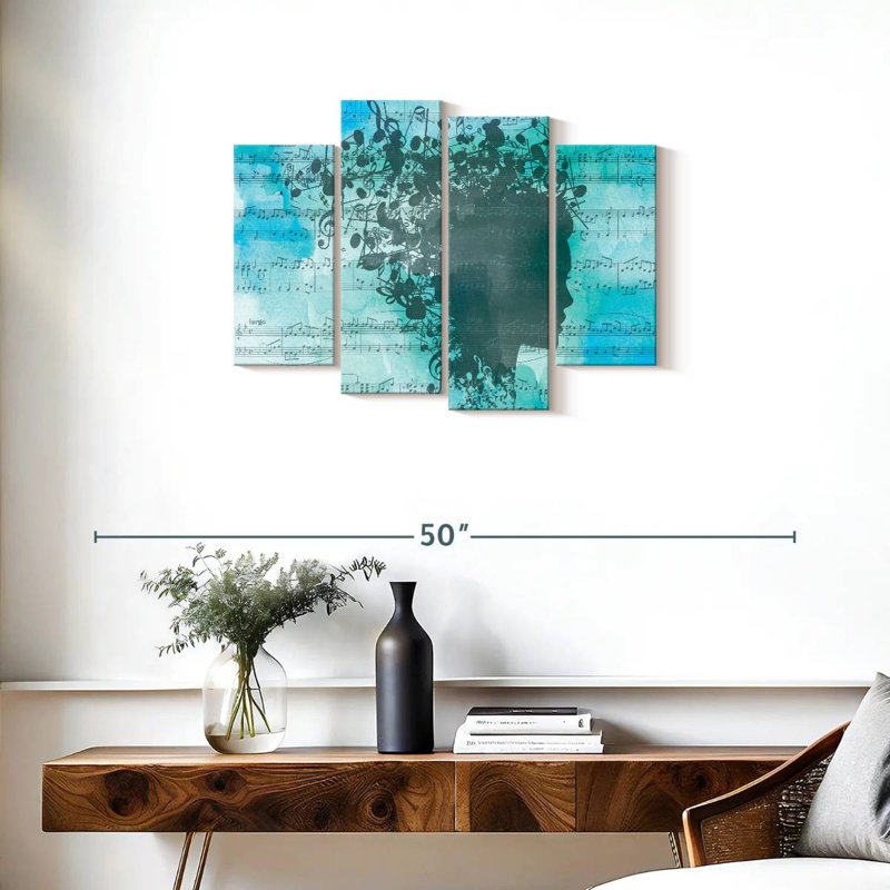 Abarca Music Harmony In My Head On Canvas, reproduction de 4 pièces, H 22 po x l 36 po x P 1 po