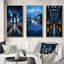 «Blue Bridge Suspension Bridge Charcoal», 3 pièces sur toile-1164003248-1164003249