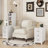 End Table with 3 Drawers, Corner Table with 2 Open Shelves, Tall Side Table for Bedroom and Corner, White
