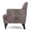 Chaise moderne, tissu en microfibre, pieds en bois de bouleau, rembourrage club contemporain, gris et brun-118576136