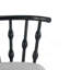 Tabouret de bar d'intérieur en bois, finition noire avec revêtement gris, ensemble de 2