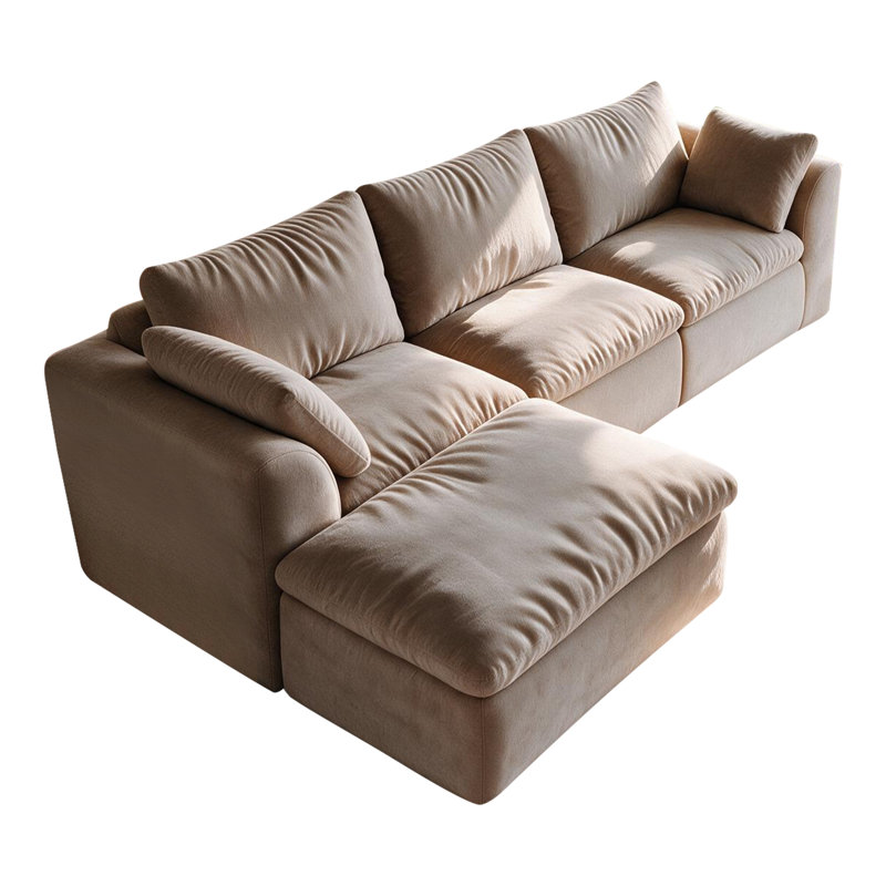 Sofa Upholstered " Linen Sectional, 4 seater, khaki