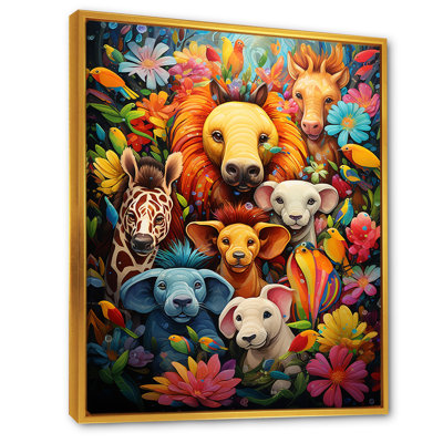 Pépinière colorée, aire de jeu pour animaux d'Afrique I - Art mural pour chambre de bébé