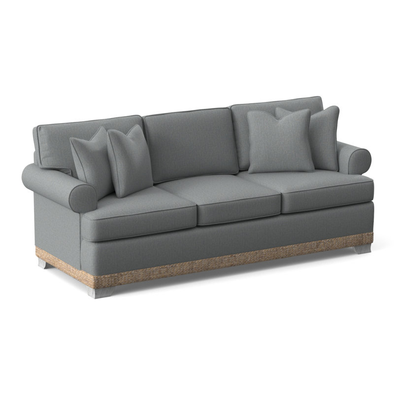 Fairwind 83" Sofa Bed with Reversible Cushions, Light Blue Performance Fabric; 0851-55, 5" Innerspring Mattress