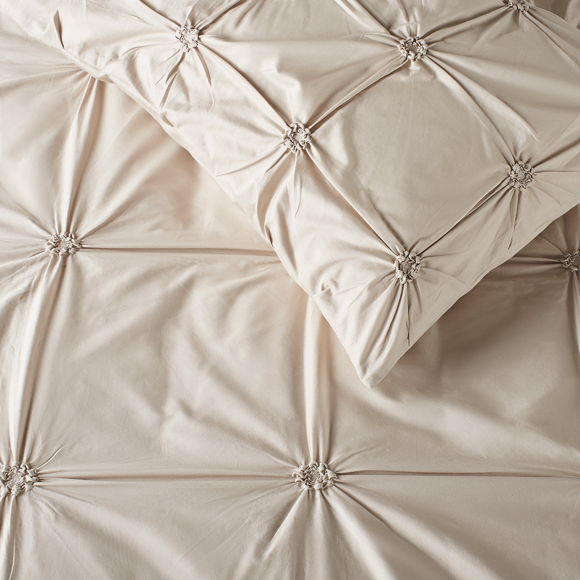 Basile Satin Duvet Cover Set, Full / Queen, Taupe
