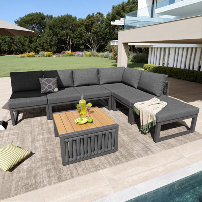 6 - Person Modular Sofa With Adjustable Backrest