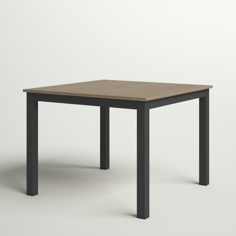Table de salle à manger carrée 39 po Travira, Bois de teck rétro, Carbone