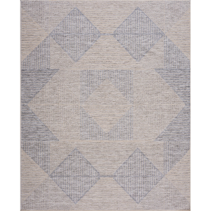 Tapis intérieur / extérieur beige et gris April, Rectangle 5 pi 3 po x 7 pi 3 po