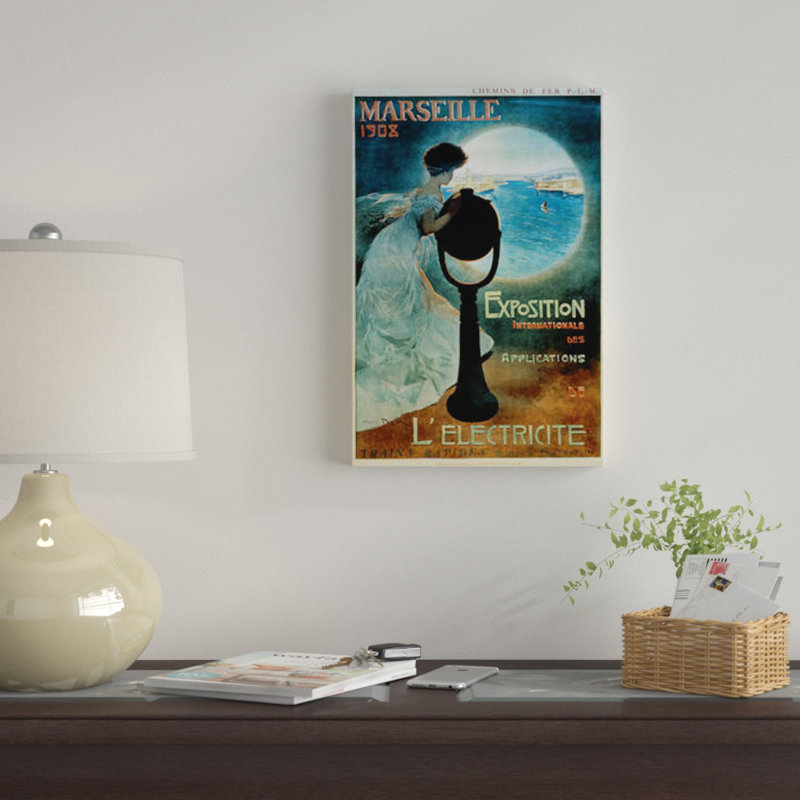 « marseille 1908 », impression sur toile, H 26 po x l 18 po x P 1,5 po, Toile tendue, Pas de tapis