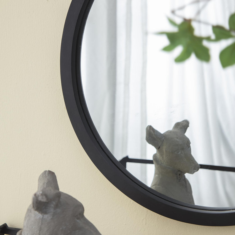 Round wall mirror, Black