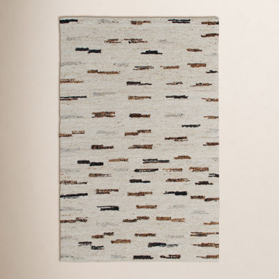 Cramerton Black Brown Beige Hand-Woven Striped Rug
