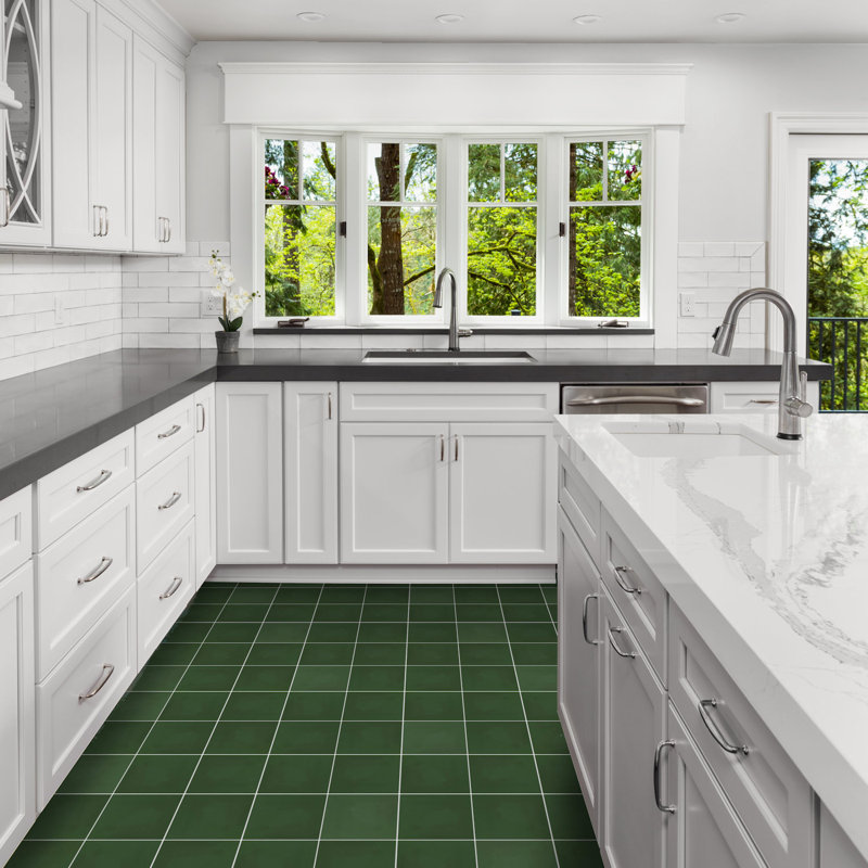 Solid 8" x 8" Cement Wall & Floor Tile, Malibu Blue