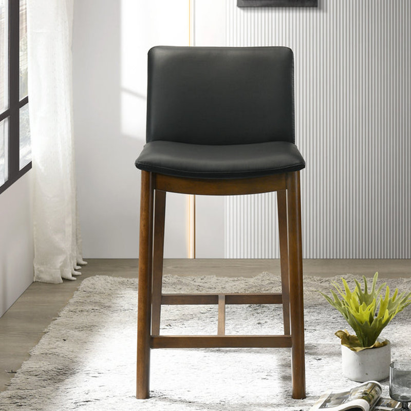 Vimala Upholstered Counter Stool, Black