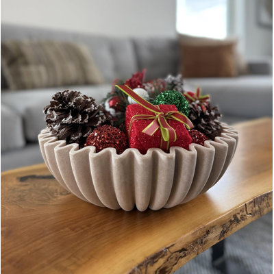12" Extra Large Decorative Bowl – Decorative Fruit Bowl for Kitchen Counter