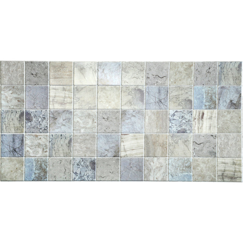 19" x 38" 3D Wall Panel (5-Pack), Blue Beige