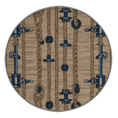 Washable Boat moorings Nautical Area Rug