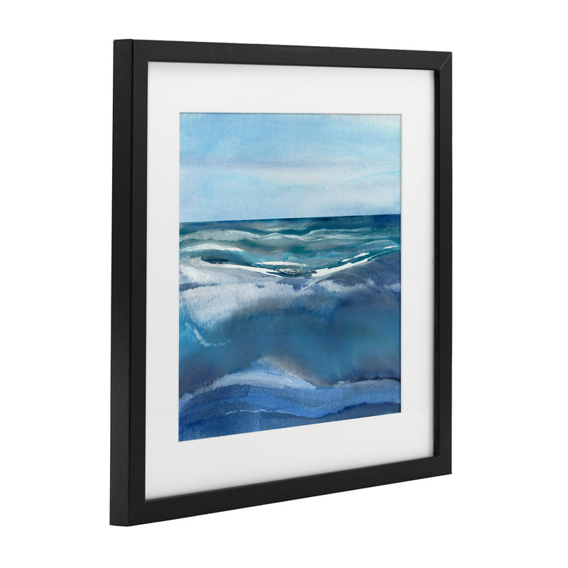 «Calm Seas Under Soft Sky», reproduction encadrée sous verre, conception de Susan Jill, H 13 po x l 13 po
