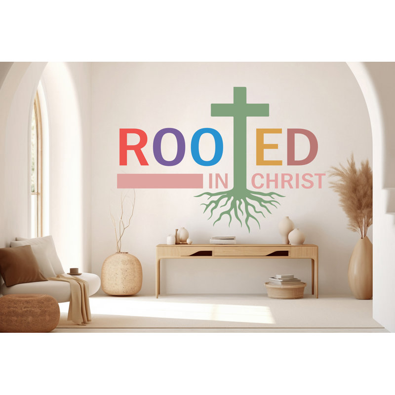 Rooted In Christ, Religious Wall Sign, Christian Wall Words, Church Sanctuary Wall Art, Church Wall Decor, Religious Wall Art