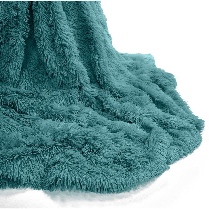 Busina Throw Blanket, Teal
