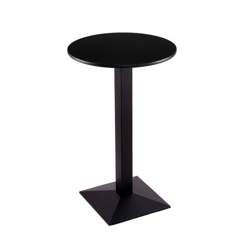 Table piédestal à hauteur de comptoir, Diamètre de 24 po, Noir, 42"