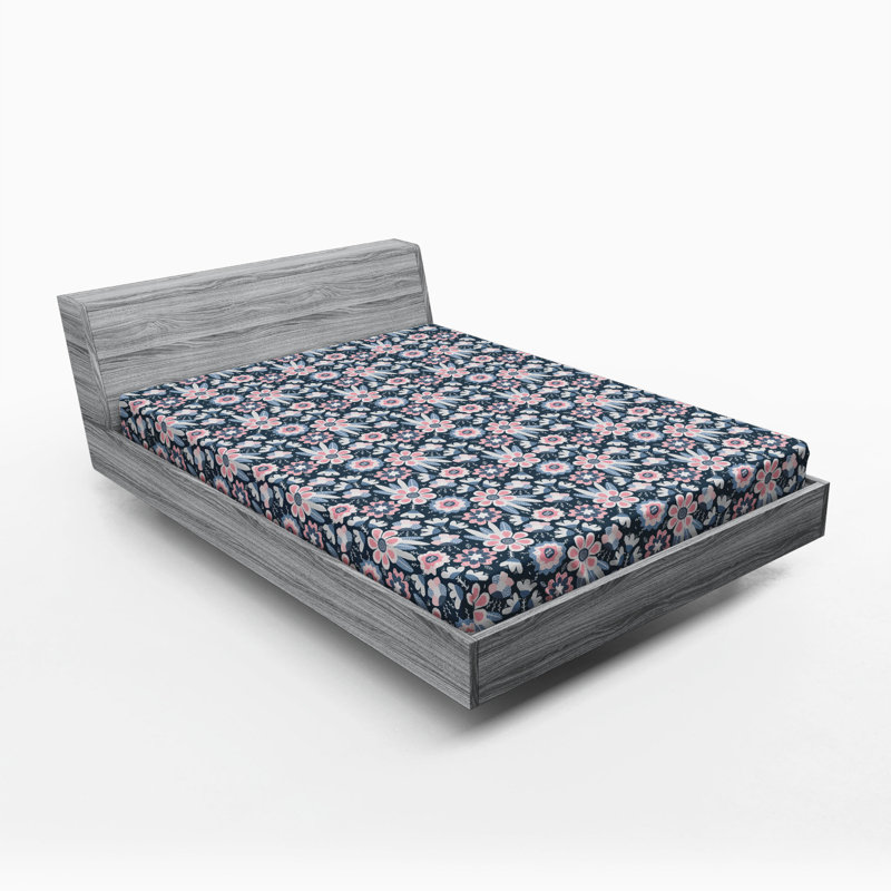 Microfiber Floral Fitted Sheet, Full Fitted Sheet