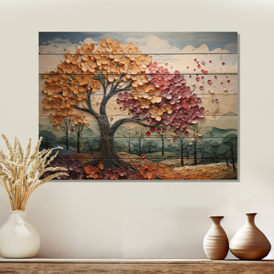 «Maple Trees Mosaic of Season II», reproduction sur bois sans cadre