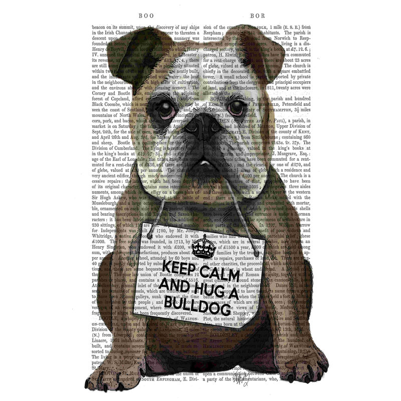 Câlin d'un bouledogue, H 30 po x l 20 po