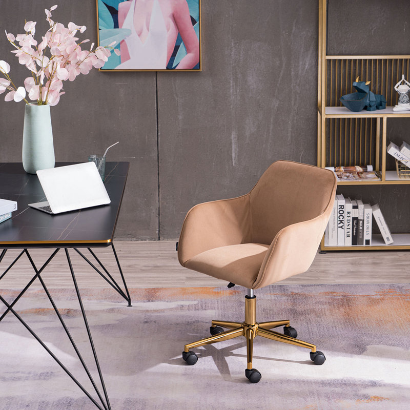 Maxton Velvet Office Chair, Coffee, Velvet
