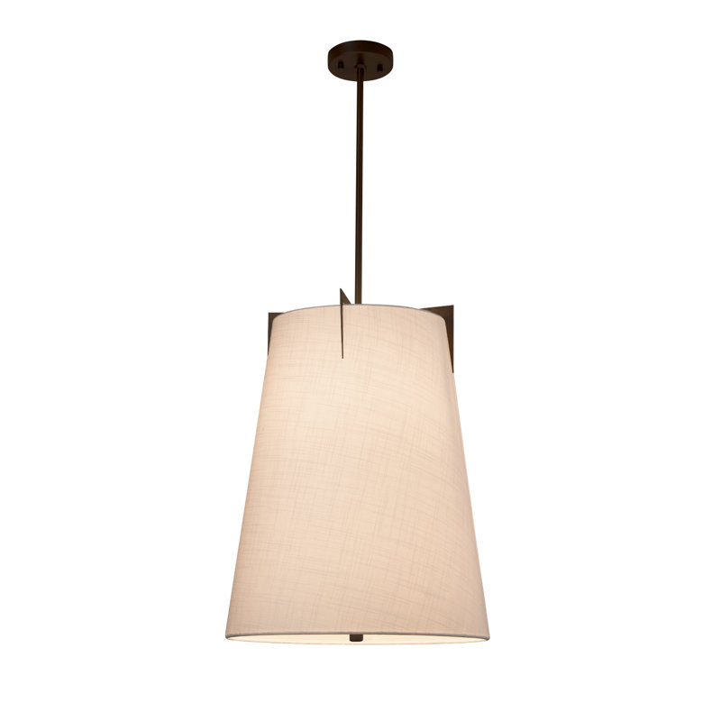 Luminaire suspendu pour 2 lumières unique Kenyon, Nickel brossé, Blanc