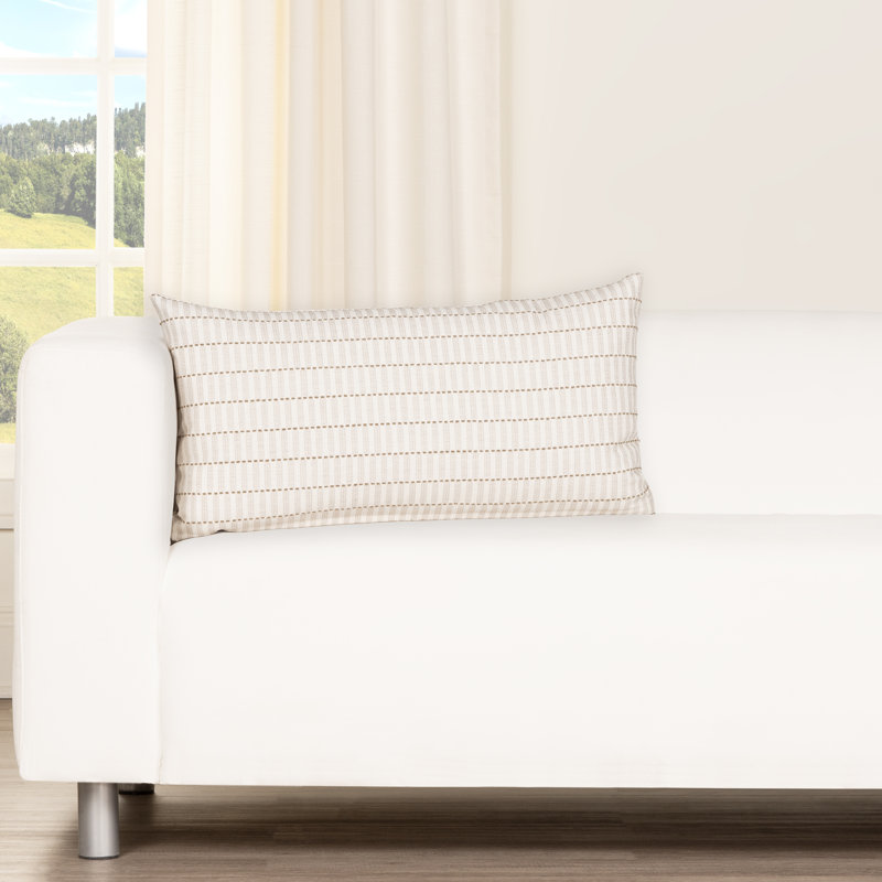 Coussin lombaire d'extérieur en lin Sunbrella, Lin, 26 po x 14 po, Bourre en polyester