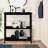 Console Table For Living Room & Hallway. Solid Wood Black With Shelf Storage Frame Color Hallway-1108600322