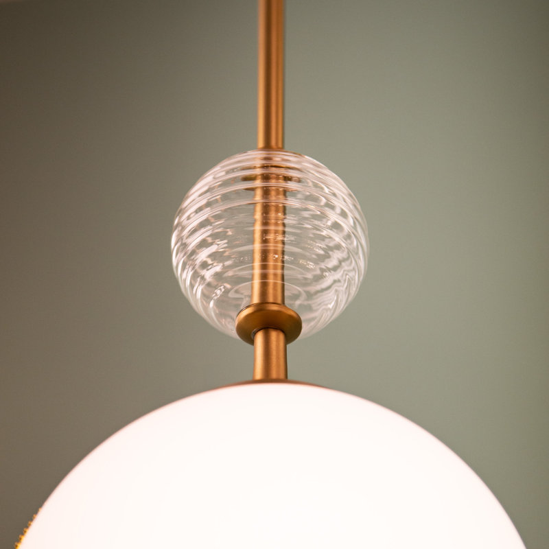 Celia Glass Semi Flush Mount, Brushed Gold