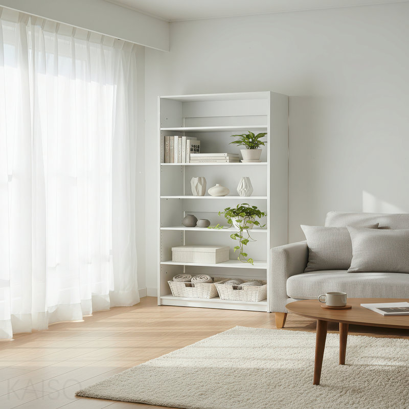 Penderie 32 "en bois blanc avec cinq tablettes