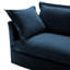 Fauteuil à housse avec 1 grand coussin de dossier et 2 grands coussins décoratifs, 1 canapé profond confortable et 1 siège large, plusieurs coussins moelleux, tissu chenille, bleu