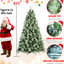 Arbre de Noël de 6 pi: 988 pointes mélangées, 66 branches de pin, conception à charnières facile à monter, support en métal fiable pour arbre de fête avec branches à aiguilles dures, structure simple, support